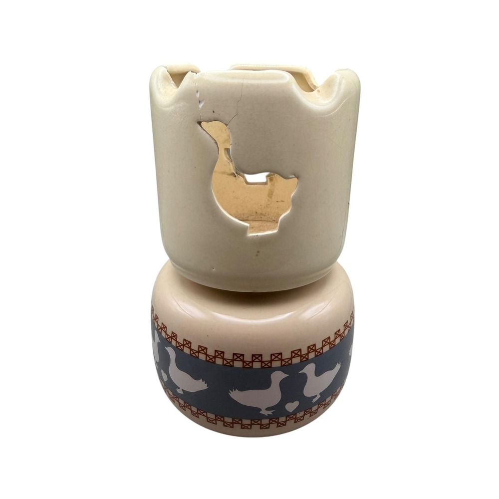 Vintage‎ Country Goose Ceramic Wax Warmer Blue White Farmhouse Decor 5 Inch
